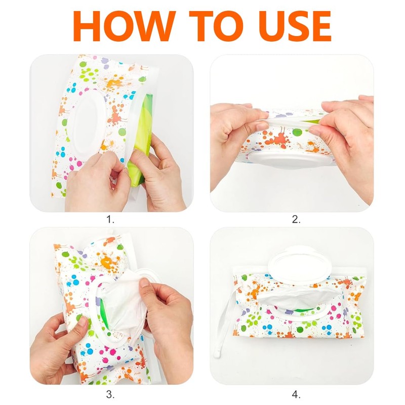 SGERUFZ 3 Wet Wipes Box Reusable Portable Wet Wipes Bag