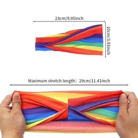 4 PCS Pride Rainbow Headbands LES Gay Pride Headbands Hair Bands Stretchy Twisted Hairbands Rainbow Head Cover Wrap for Girl Boy Women Men Pride Parade Hair Accessories Sports Yoga Running Head Band