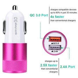 [5.4A/30W] Fast Car Charger Type C 6ft Cable Compatible for Moto G10 G9 G8 G7 Power Plus Play, Edge/G Power/Stylus/Razr/One 5G Ace/G100, G6 X4 Z4 Z3 Z2 Z Play Force Droid