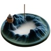 NHQZ Mountain Shape Backflow Incense Burner, Ceramic Incense Holder, Waterfall