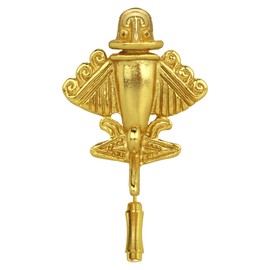 Across The Puddle, Ancient Golden Jet-9 Lapel Stick Pin,24k GP Golden Flyer,Pre-Columbian Quimbaya Pin Airplane Jet,Ancient Aircraft,Ancient Astronauts, Metal, not known