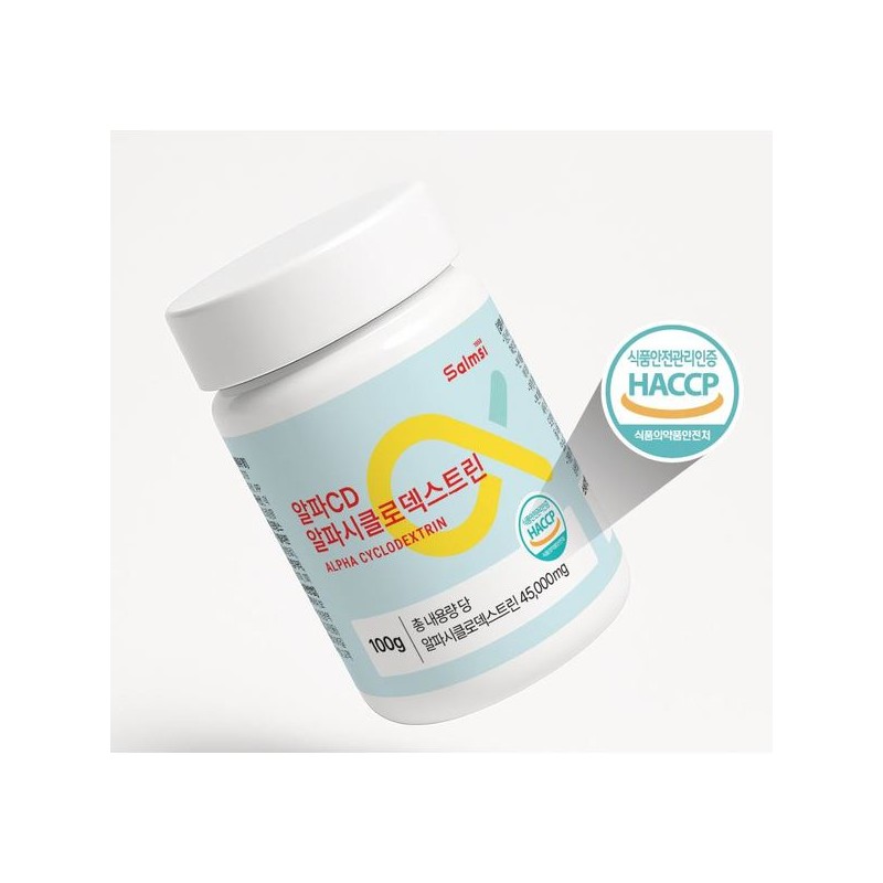 살므시 알파시디 알파CD 알파시클로 덱스트린 고순도 분말 100g 1통 Salmu-si