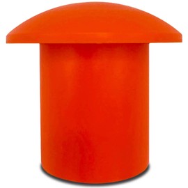 (25 Pack) Safety Orange Plastic Mushroom Survey Rebar Cap Covers - Fits Rebar Stake Size #3 - #7, 3/8" to 1", 10M - 25M Surveying Markers, Concrete Stakes, Grading Marker, Surveyor Pins, and Spikes