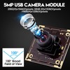 IFWATER USB Camera 5MP Webcam with 100 Degree No Distortion