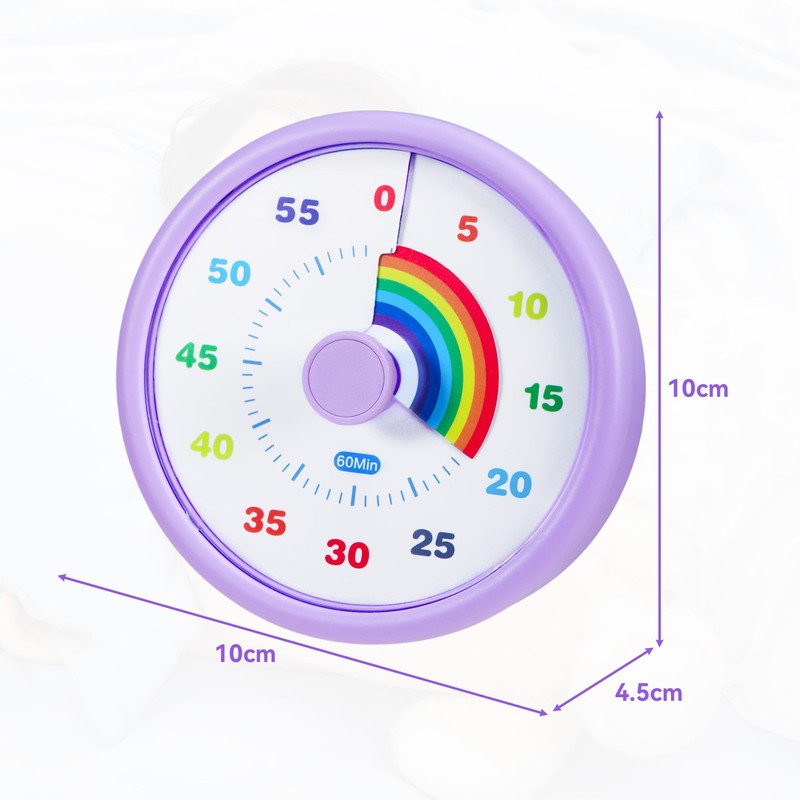 Visual Timer for Children, 60 Minute Rainbow Countdown Timer for