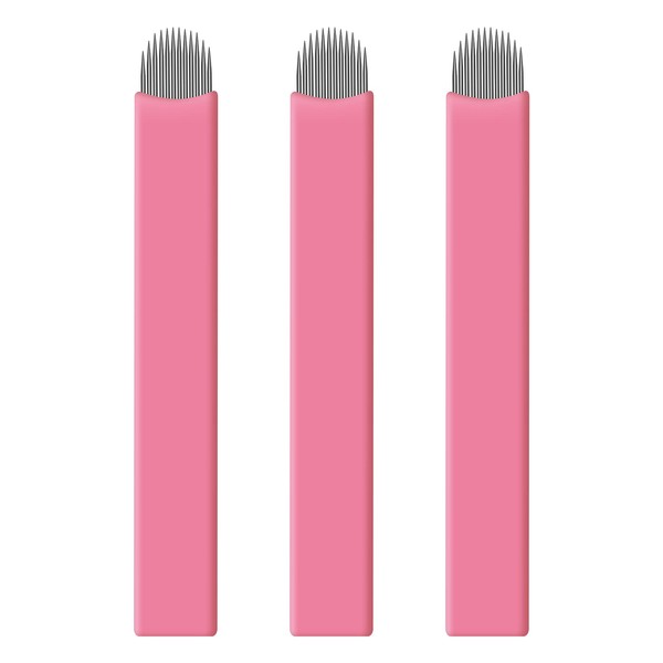 Pack of 50 Disposable Pink Microblading 0.15 mm Nano Needles