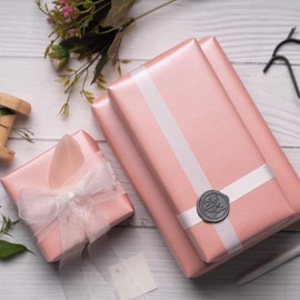 RUSPEPA Pink Matte Wrapping Paper, Jumbo Roll, Pink Solid Color Pearly Shiny Silk Gift Paper for Valentine's Day, Wedding, Birthday, Christmas, Baby Shower Girls, Anniversary, 30 inches x 32.8 feet