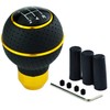 Temzzer Yellow Gear Knob 5 Speed Ball Leather Stick Shift