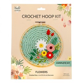 Generic Needle Creations Blue Flowers 6 Inch Crochet Hoop Kit, NC-CRCHKT-FLWR6