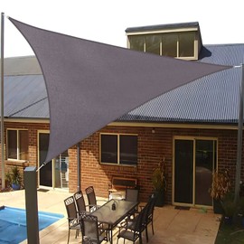 SUNLAX Sun Shade Sail, 12'x12'x12' Dark Grey (Gray) Triangle Canopy Shades for Outdoor Patio Pergola Cover Sunshade Sails UV Blocking Canovas Covers