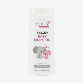 Aquatural Organic Baby Shampoo - Plant-Based, Vegan & Gentle Toddler Shampoo for Moisturizing, Softens Hair - Girls & Boys Newborns, Kids Shampoo Natural for Sensitive Skin (10.14 fl oz)