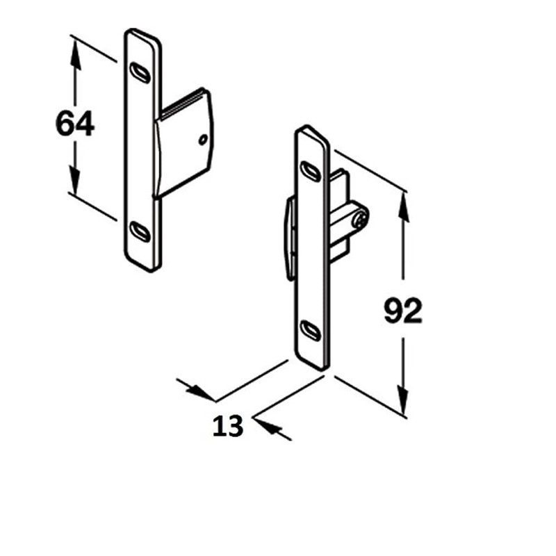 Hooks, pair of attachments for front drawer replacement coupling drawers