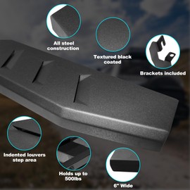 3STONZ 6" Running Boards Compatible for 2015-2024 Chevy Colorado/GMC Canyon Crew Cab Side Step Nerf Bar, Textured Black