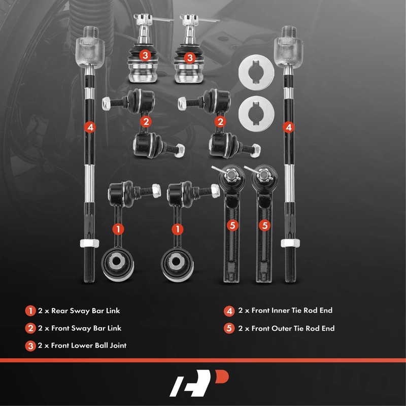 A-Premium Set of 10, Front & Rear Sway Bar Link,