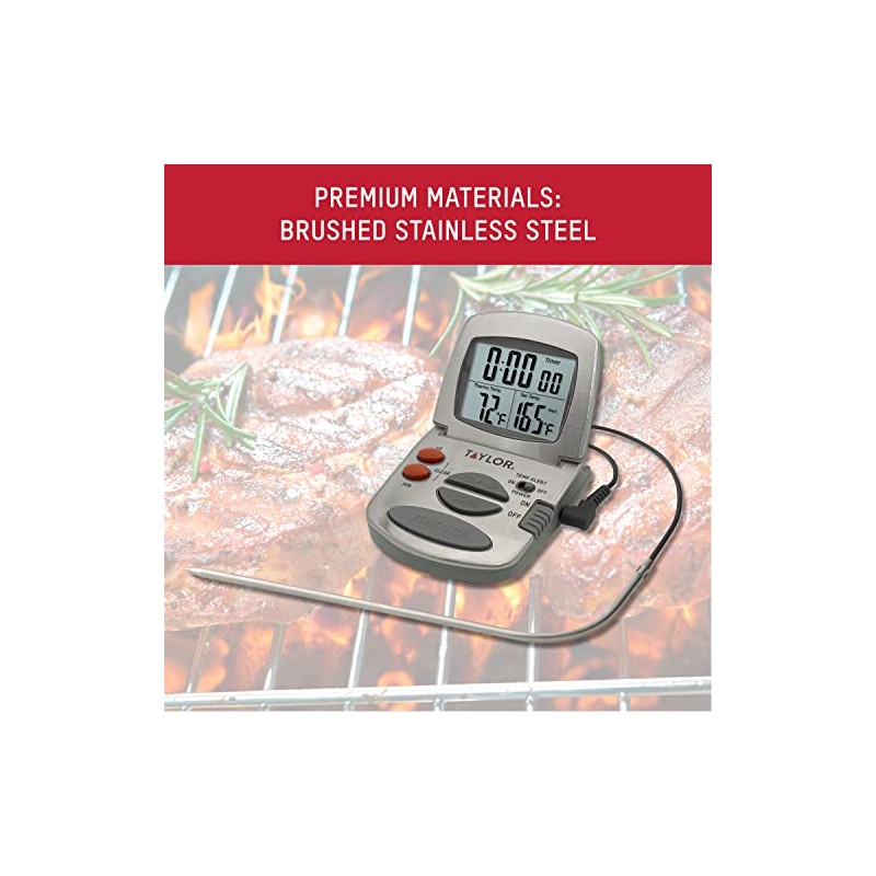 Taylor Precision Products - Termómetro digital con sonda y temporizador
