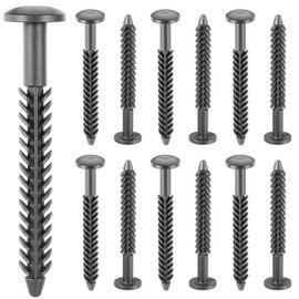 MorningRo 12 Pack Vinyl Shutter Fasteners Plastic Shutter Screws Window Shutters Exterior Spike Loks for Installing Decorative Exterior Vinyl Shutters(Dark Gray)