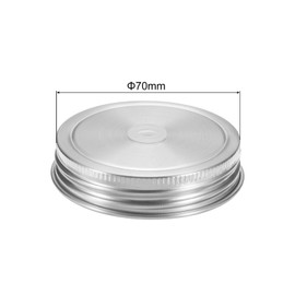 uxcell 6 Pcs Regular Mouth Mason Jar Lids with Straw Hole, 70mm Mason Canning Lids Mason Jar Caps for Canning Jars Silver