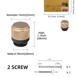 POVEFONK 10 Pack Black and Champagne Copper Kitchen Cabinet Knobs Knurled Cabinet Knobs Drawer Knobs Kitchen Cabinet Hardware Dresser Knobs