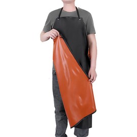 Somotersea Waterproof Rubber Vinyl Apron and Arm Sleeves Covers Ultra Lightweight Chemical Resistant Industrial Apron