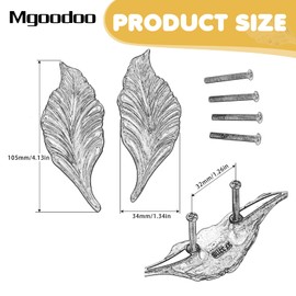 2 Paar Blattgriffe Modische Schrankgriff Zinklegierung für Kabinett Schubladen Bücherschränke Schrank, Silber, Länge: 105mm Lochabstand: 32mm