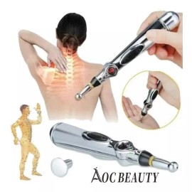 AOC Beauty Pluma Acupuntura Electrónica Masaje Pulso Meridian Energy Color Plateado
