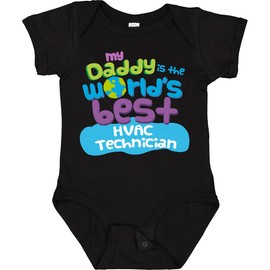 inktastic HVAC Technician Daddy Baby Bodysuit Newborn 0040 Black 25301
