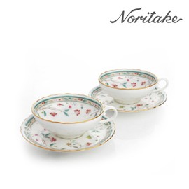 Noritake 4409 Hanasarasa Black Tea Cup for Two / 노리다케 4409 하나사라사 홍차잔 2인조
