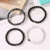 MOROTOLE 4pcs 8MM Beaded Bracelets for Men Natural Lava Stone