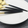 JASHII Luxury Black Gold Flatware, Silverware Sets, 5-Piece Elegant Cute