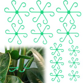 12pcs Plant Stem Support, 4 Sizes Flower Plant Stem Hook Stakes Trellis Reusable Climbing Houseplant Stem Holder Plants Climbing Rack for Different Plantfor (Green)