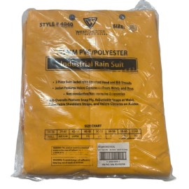 West Chester .35mm PVC/Polyester Industrial Rain Suit Jacket Hood & Bib 3XL