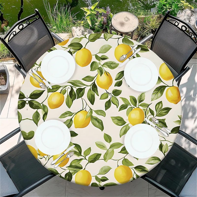 artslion Outdoor Round Tablecloth with Elastic Band 44In-110cm Elastic Garden