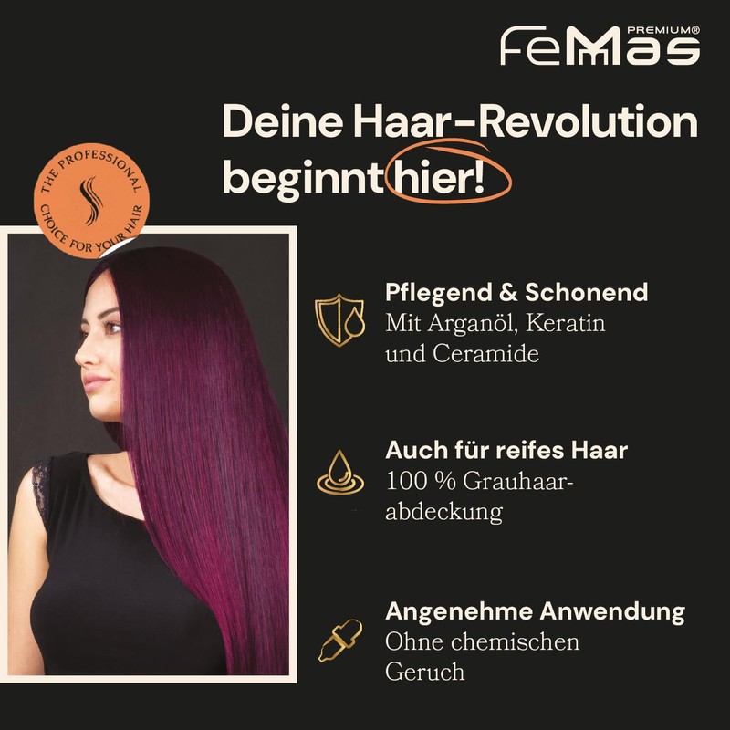 FemMas Haarfarbe Pure & Mix 3x Asch I Professionelle Creme