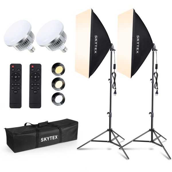 Skytex Softbox Lighting Kit(2Pack), 20x28in Soft Box | 85W 2700-6400K