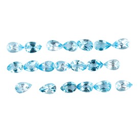 20 Pcs,5X3 MM, Yashee Natural Sky Blue Topaz Yasheetone,Briliant Cut, Pear Shape, Calibrated Stone, Jewelry Making Supply, Chakra Energy Healing Real Crystal, Birthstone, Wholesale deal