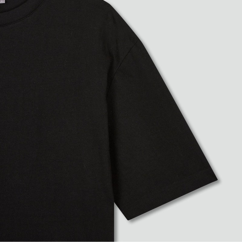 JAJU Women's Cotton Loose Fit 5-Button T-Shirt_Black
