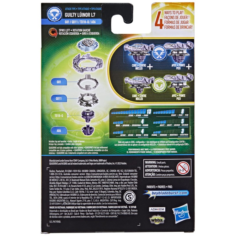 Hasbro Beyblade Beyblade Quad Drive Pack Spinning Top and Launcher,