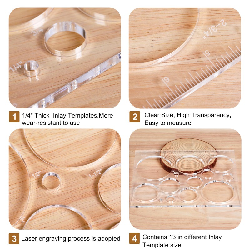 Monliful 10"*7.9" inches 13 in 1 Router Template for Woodworking,Router