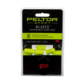 Peltor Sport Blasts Disposable Earplugs 97080-10C, 3 Pair Pack, Neon Yellow