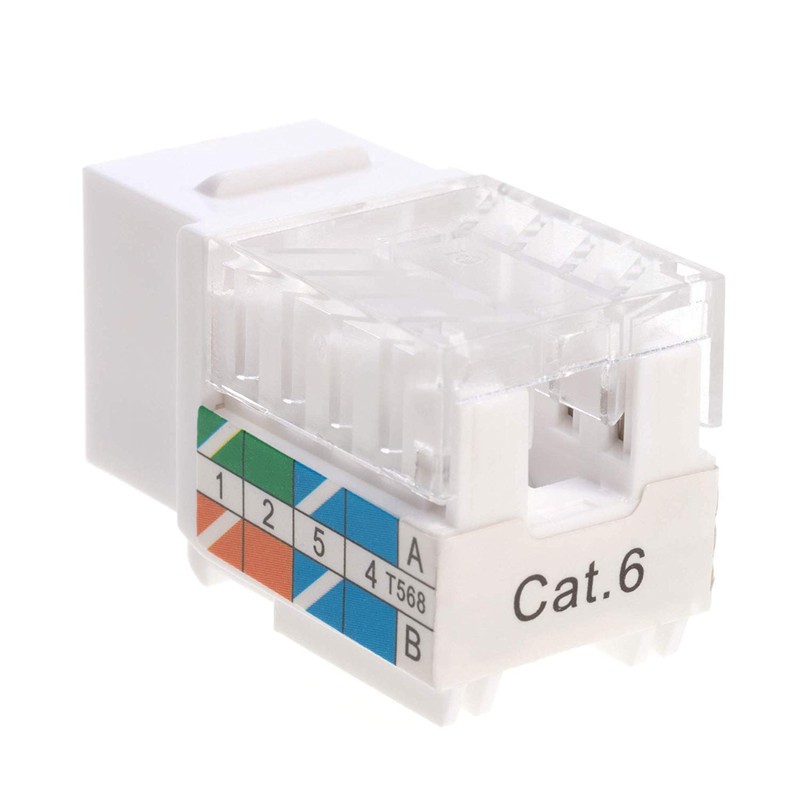SATMAXIMUM RJ45 CAT6 Keystone Ethernet Wall Jack Punch Down Keystone