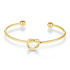 Philip Jones Gold Plated Love Knot Cuff Bangle