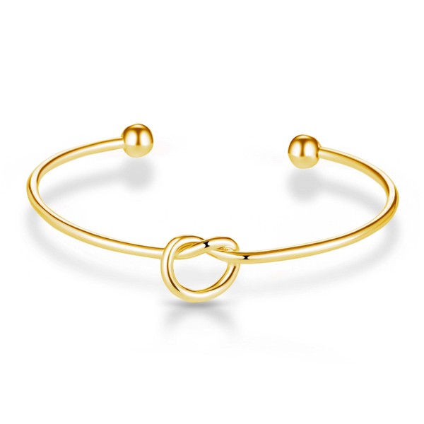 Philip Jones Gold Plated Love Knot Cuff Bangle