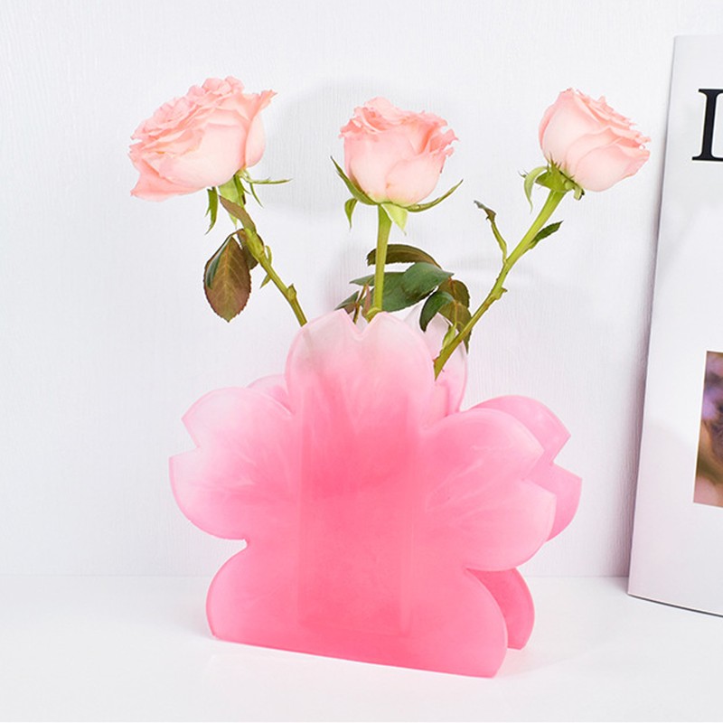 Flower Shape Epoxy Vase Mold DIY Reusable Strong Flexibility High