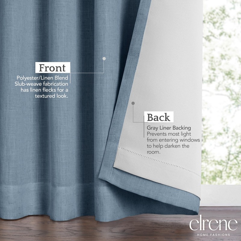 Elrene Home Fashions Harrow Solid Texture Blackout Single Window Curtain