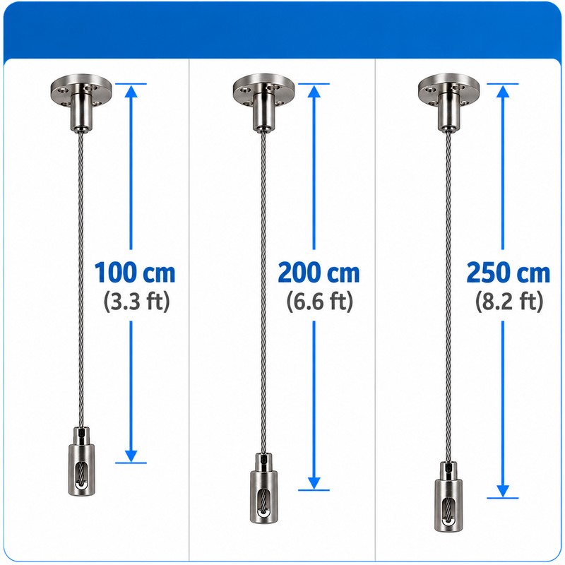 Adjustable Suspension Wire Cable Set for Hexagonal Garage Lights –