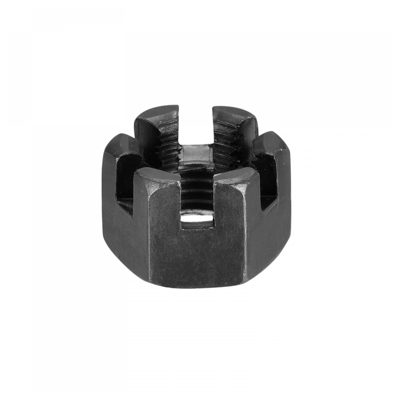 sourcing map M16x1.5mm Hexagon Slotted Nut, Grade 4.8 Carbon Steel