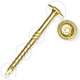 Torx Wafer Head Wood Screws 120mm (Pack of: 4) Premium Self Tapping for Timber Decking, Sleepers, Railway DIYUK
