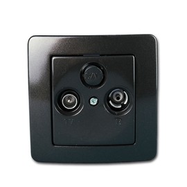 EKONOMIK Antenna Socket Anthracite TV + Radio + Satellite