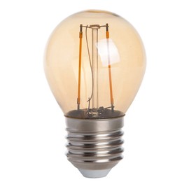HERO-LED G16-DSGT-2W-WW22 Dimmable Gold Tint G16 E26/E27 2W Edison Style LED Vintage Antique Filament Bulb, 25W Equivalent, Ultra Warm White 2200K (Amber Glow), 4-Pack