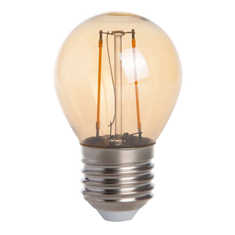 HERO-LED G16-DSGT-2W-WW22 Dimmable Gold Tint G16 E26/E27 2W Edison Style
